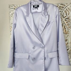 DKNY Light Purple Double-Breasted Blazer